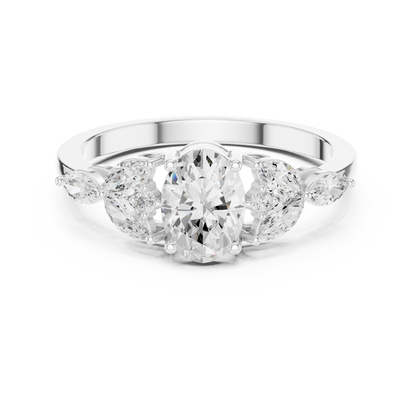 Botanical Oval Diamond Cluster Ring
