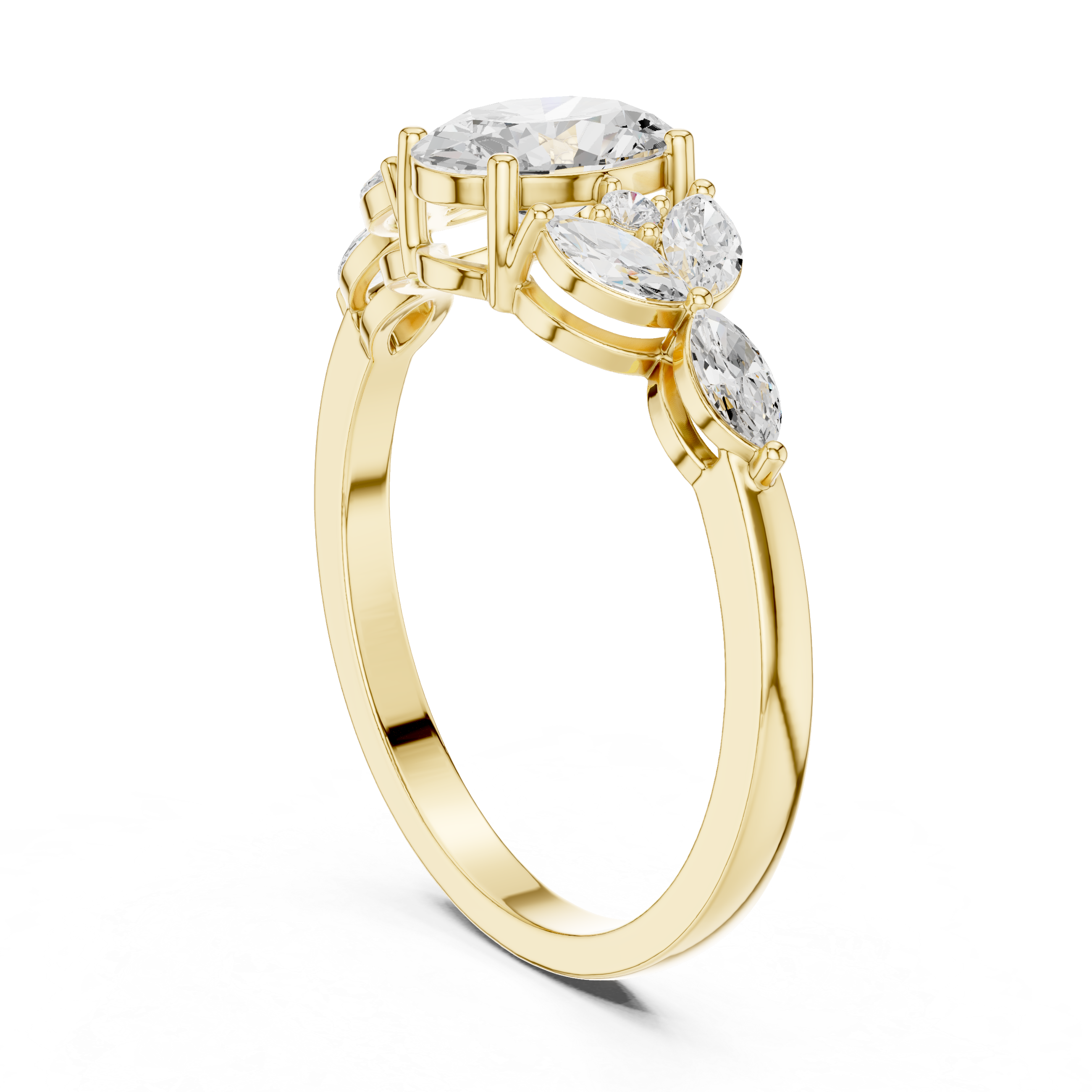 Botanical Oval Diamond Cluster Ring