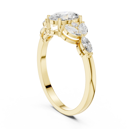Botanical Oval Diamond Cluster Ring