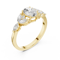 Botanical Oval Diamond Cluster Ring