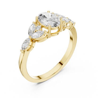 Botanical Oval Diamond Cluster Ring