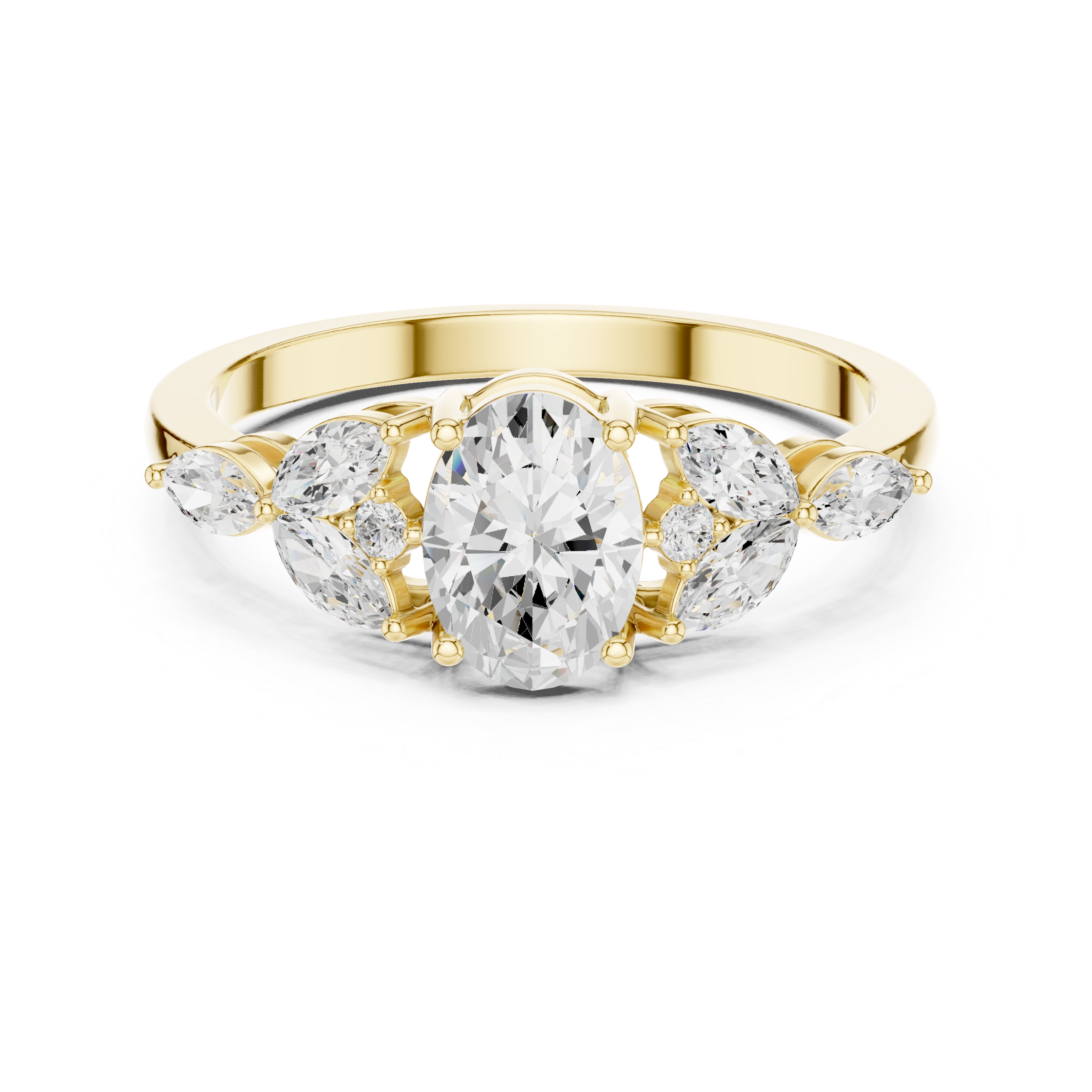 Botanical Oval Diamond Cluster Ring