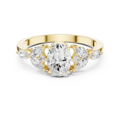 Botanical Oval Diamond Cluster Ring