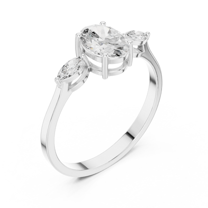 Oval & Marquise Horizon Trio Ring