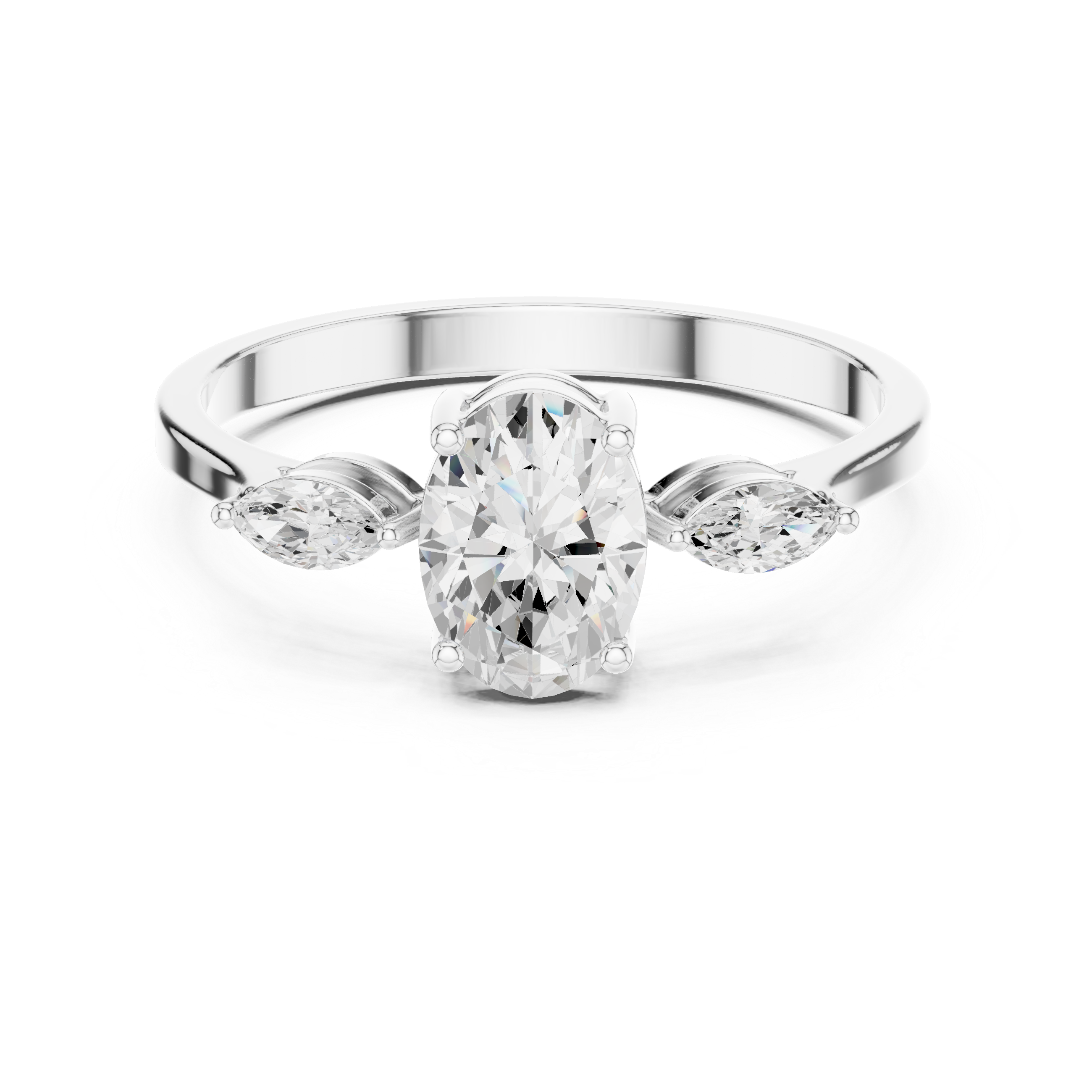Oval & Marquise Horizon Trio Ring