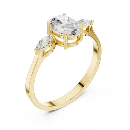 Oval & Marquise Horizon Trio Ring
