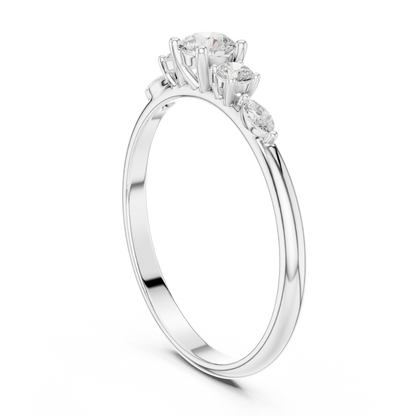 Round & Marquise Five-Stone Cluster Ring