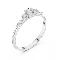 Round & Marquise Five-Stone Cluster Ring