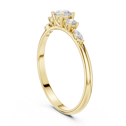 Round & Marquise Five-Stone Cluster Ring