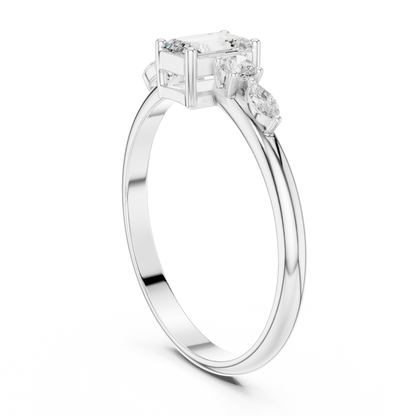 Emerald & Mixed-Cut Diamond Five-Stone Ring
