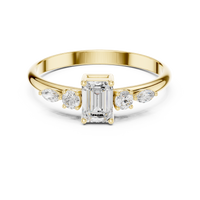 Emerald & Mixed-Cut Diamond Five-Stone Ring