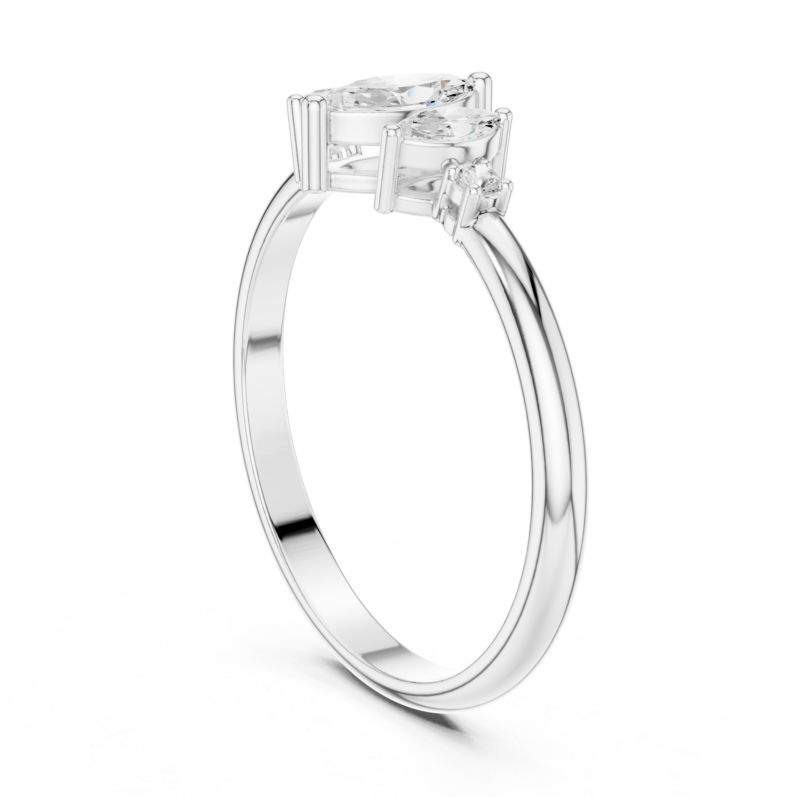 Triple Marquise & Round Accent Five-Stone Diamond Ring
