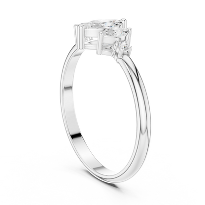 Triple Marquise & Round Accent Five-Stone Diamond Ring