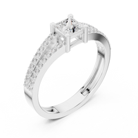 Princess Cut Split-Shank Engagement Ring