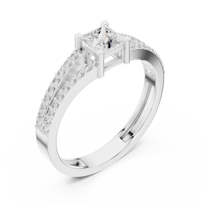 Princess Cut Split-Shank Engagement Ring