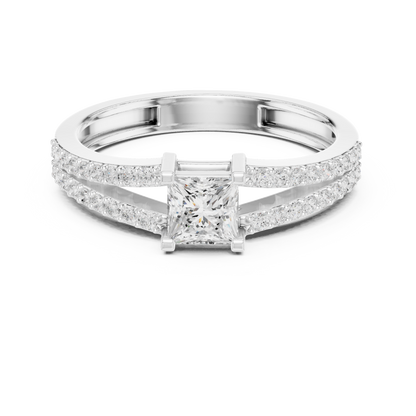Princess Cut Split-Shank Engagement Ring