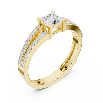 Princess Cut Split-Shank Engagement Ring