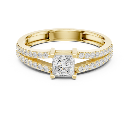 Princess Cut Split-Shank Engagement Ring