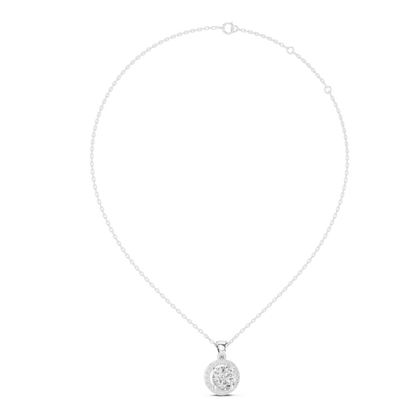 Halo Round Solitaire Diamond Pendant
