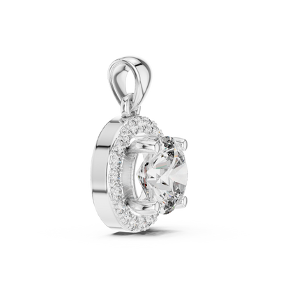 Halo Round Solitaire Diamond Pendant