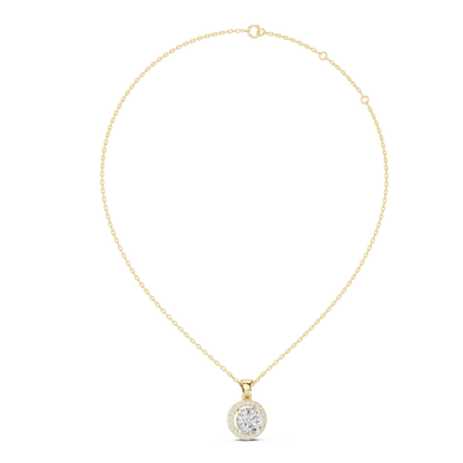 Halo Round Solitaire Diamond Pendant