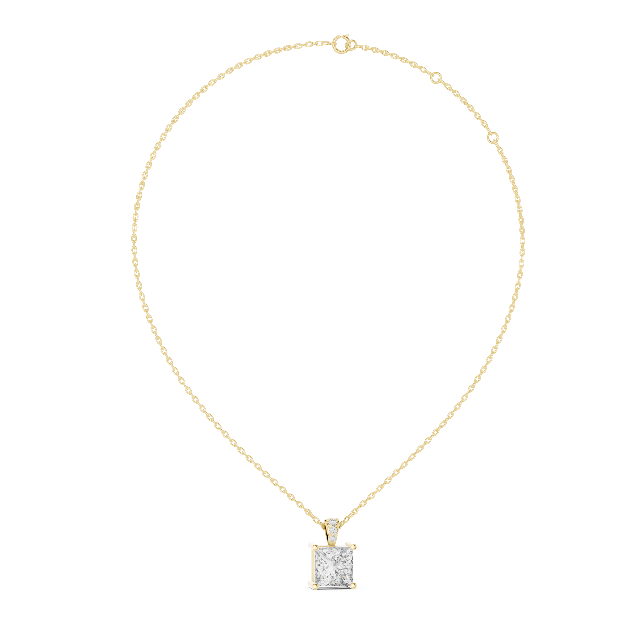 Princess Cut Solitaire Diamond Pendant