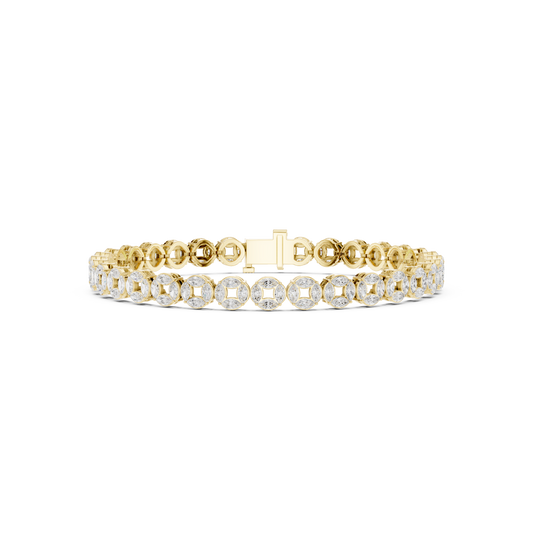 Four-Stone Marquise Disc Station Bracelet