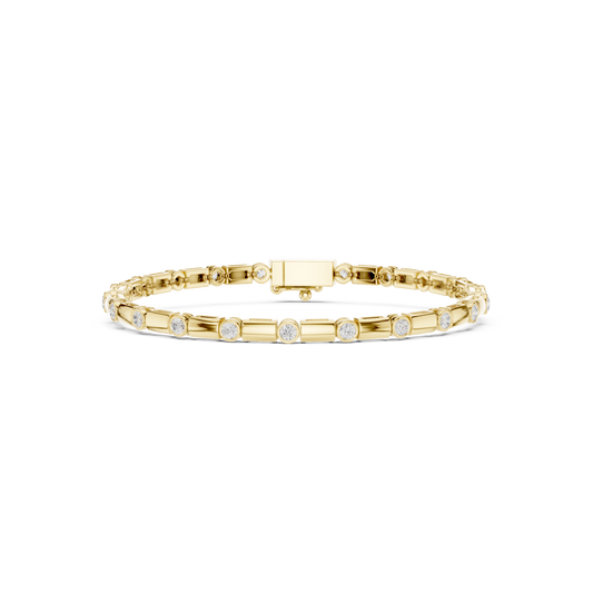 The Horizon Bezel & Cylinder Station Line Bracelet