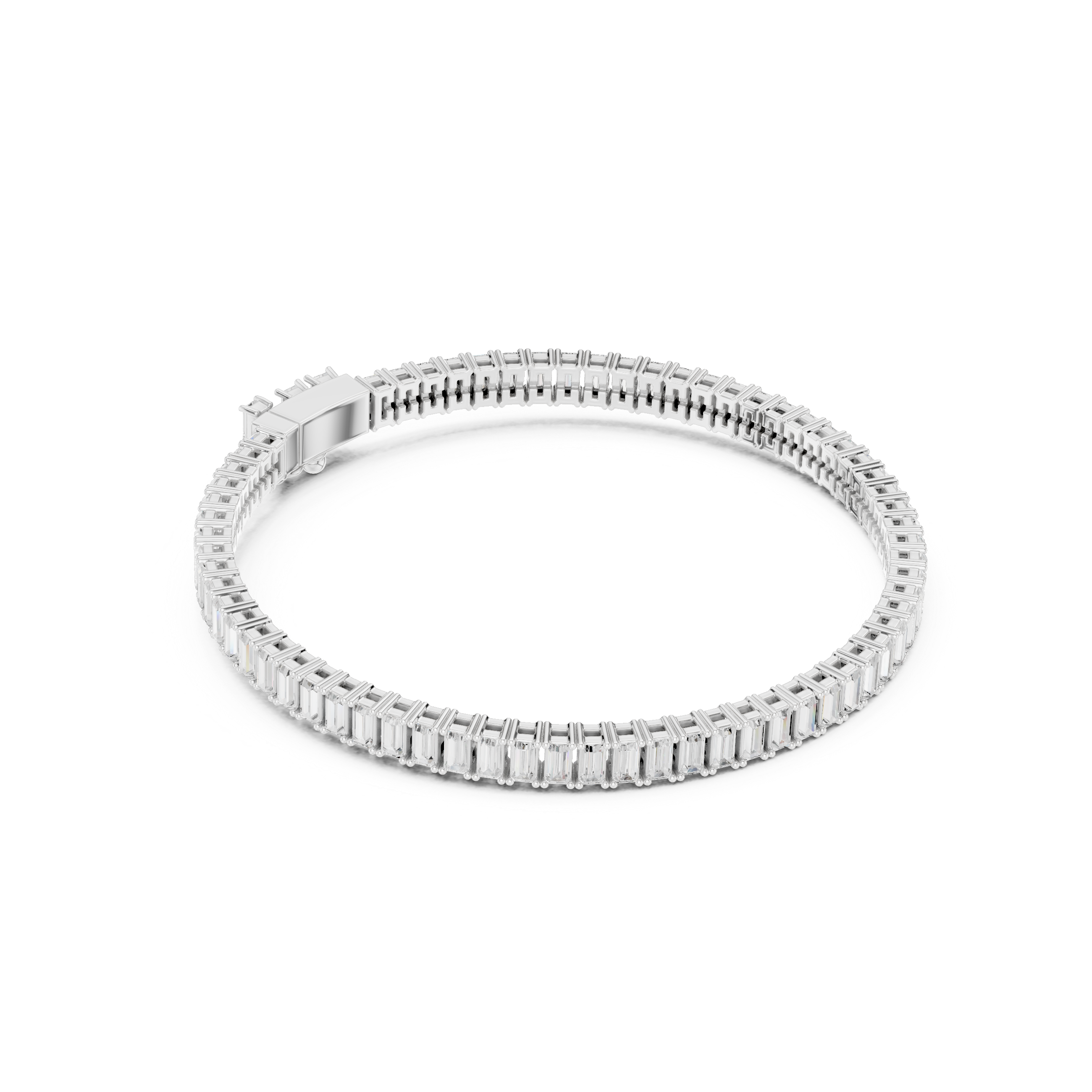 Bracelet tennis classique à maillons baguette