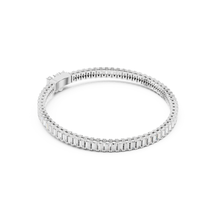 Bracelet tennis classique à maillons baguette