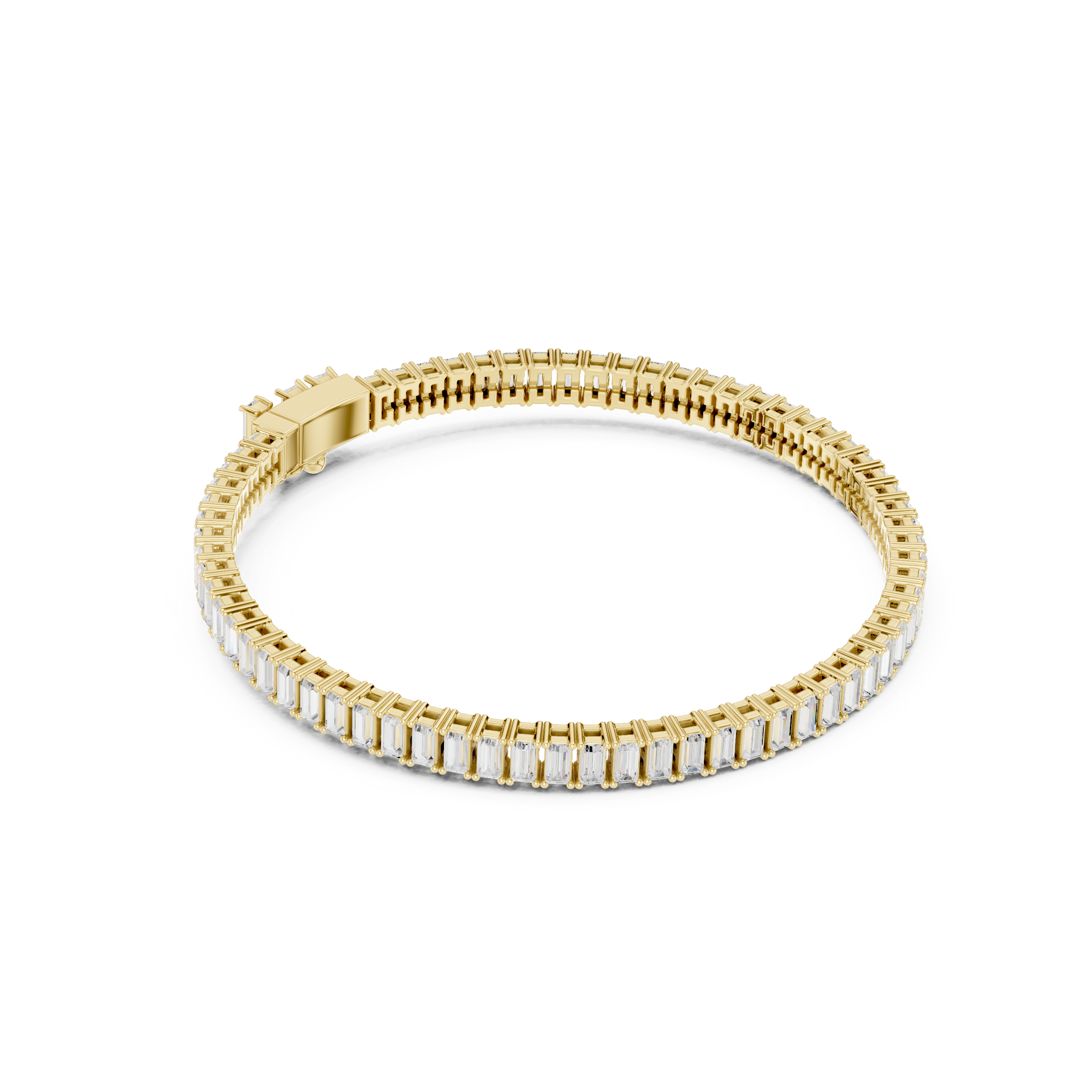 Bracelet tennis classique à maillons baguette
