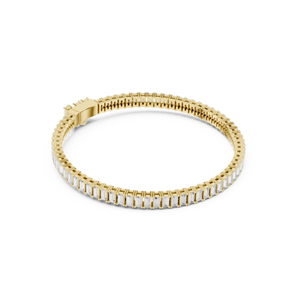 Bracelet tennis classique à maillons baguette