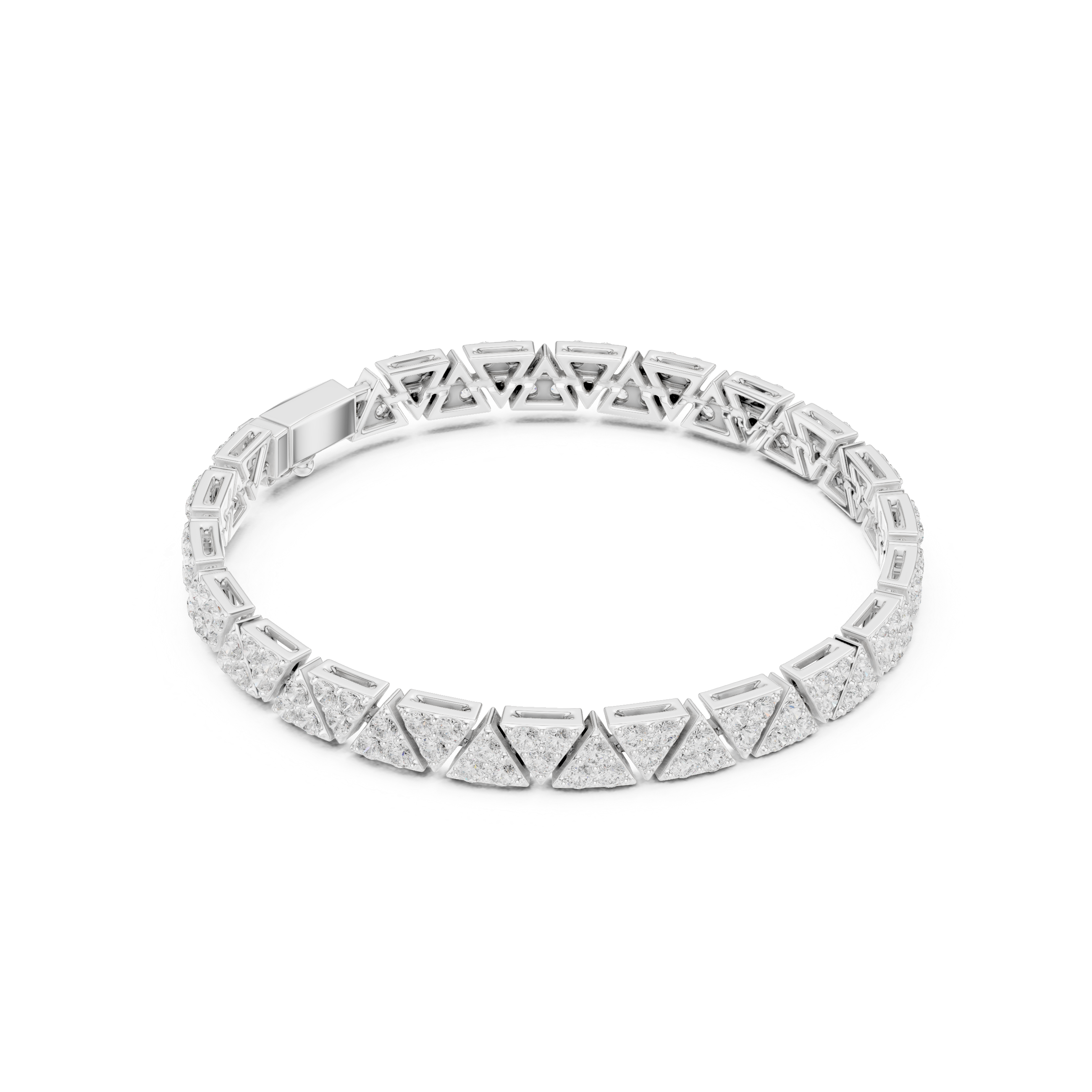 Triangle Cluster Tennis Bracelet