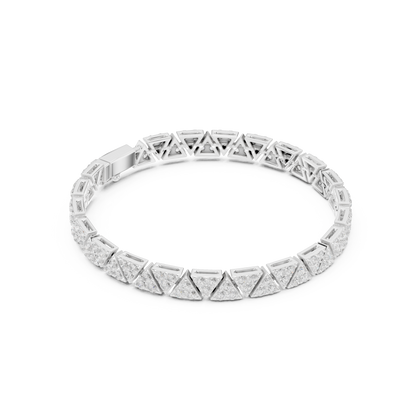 Triangle Cluster Tennis Bracelet