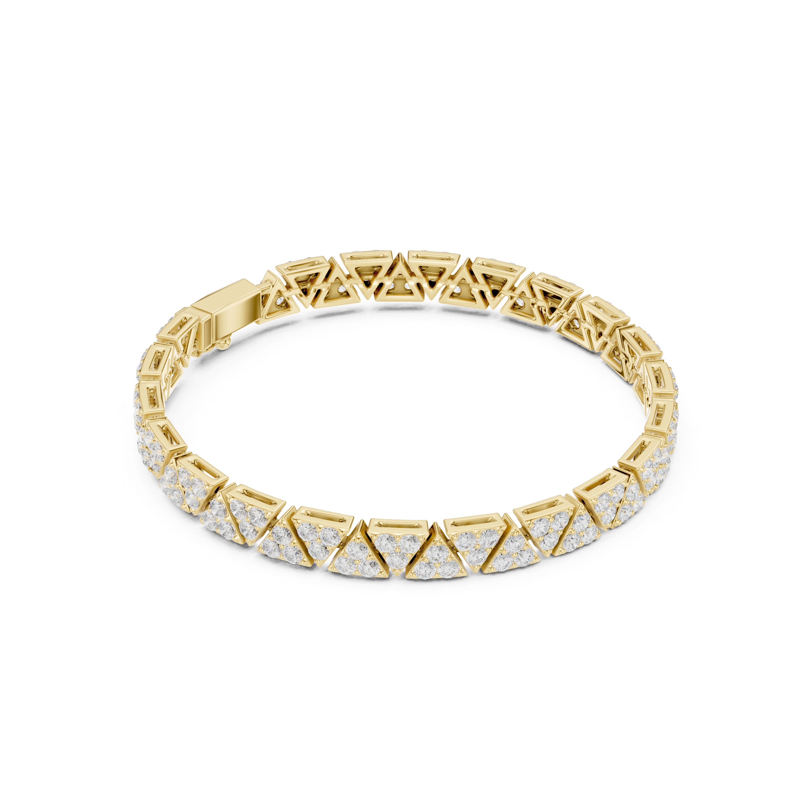 Triangle Cluster Tennis Bracelet