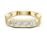 Round Cut Diamond Five-Stone Channel Band