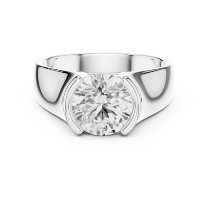 Sculptural Tension-Style Solitaire Ring
