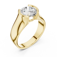 Sculptural Tension-Style Solitaire Ring