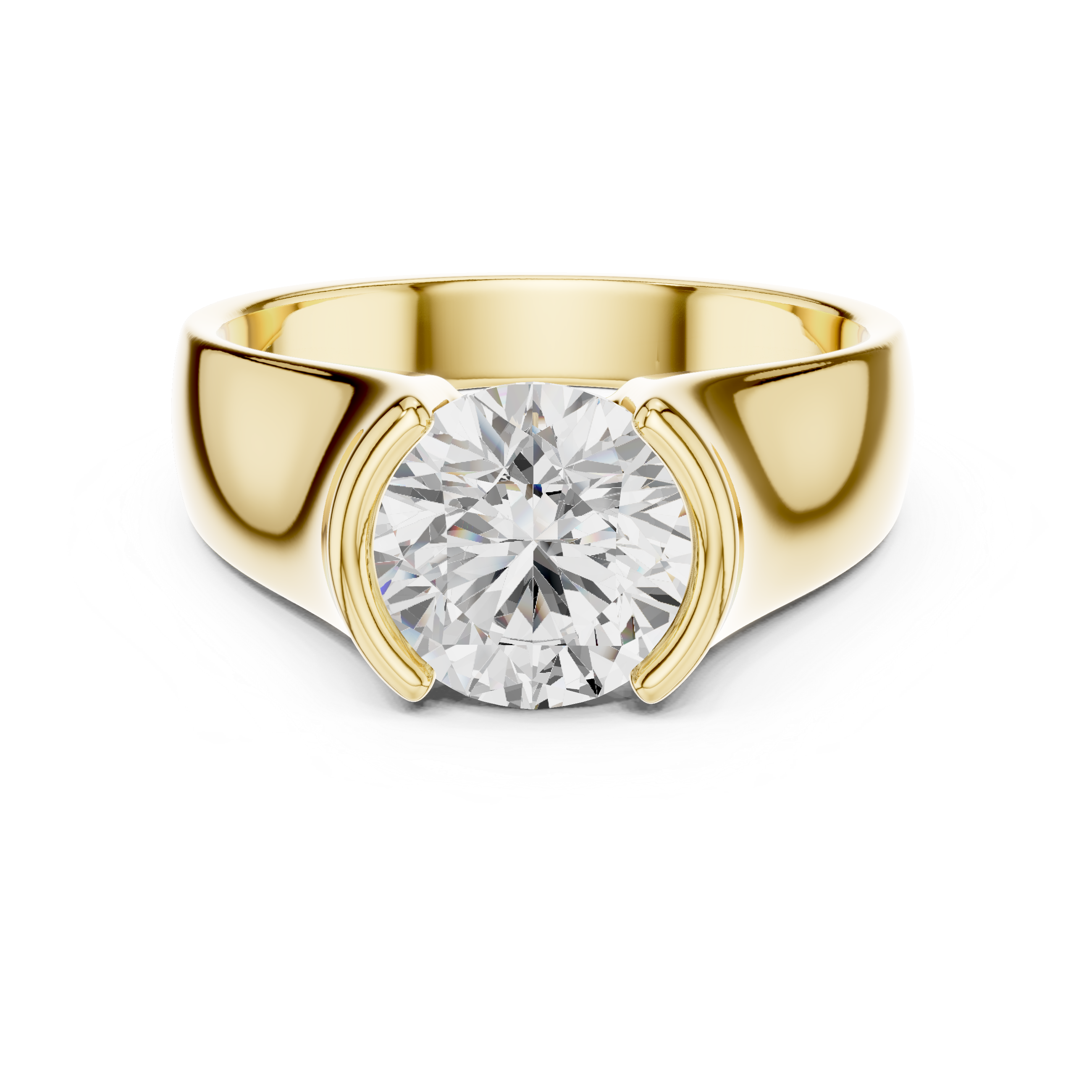 Sculptural Tension-Style Solitaire Ring