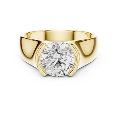 Sculptural Tension-Style Solitaire Ring