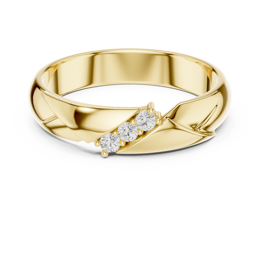 Men's Three-Stone Diagonal Channel Diamond Band