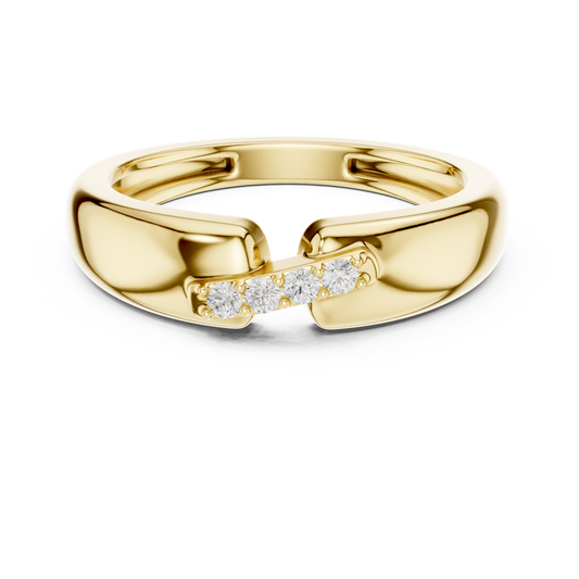 Men's Interlocking Bridge Four-Stone Diamond Band