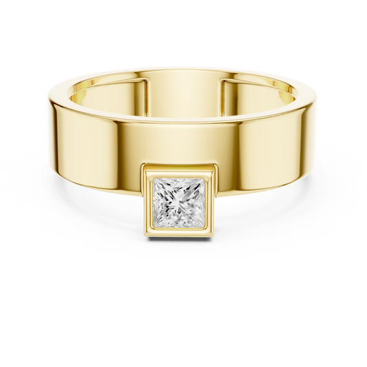 Men's Princess Cut Bezel Drop Solitaire Band