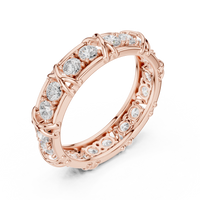 Round Cut Diamond Cross-Prong Eternity Band