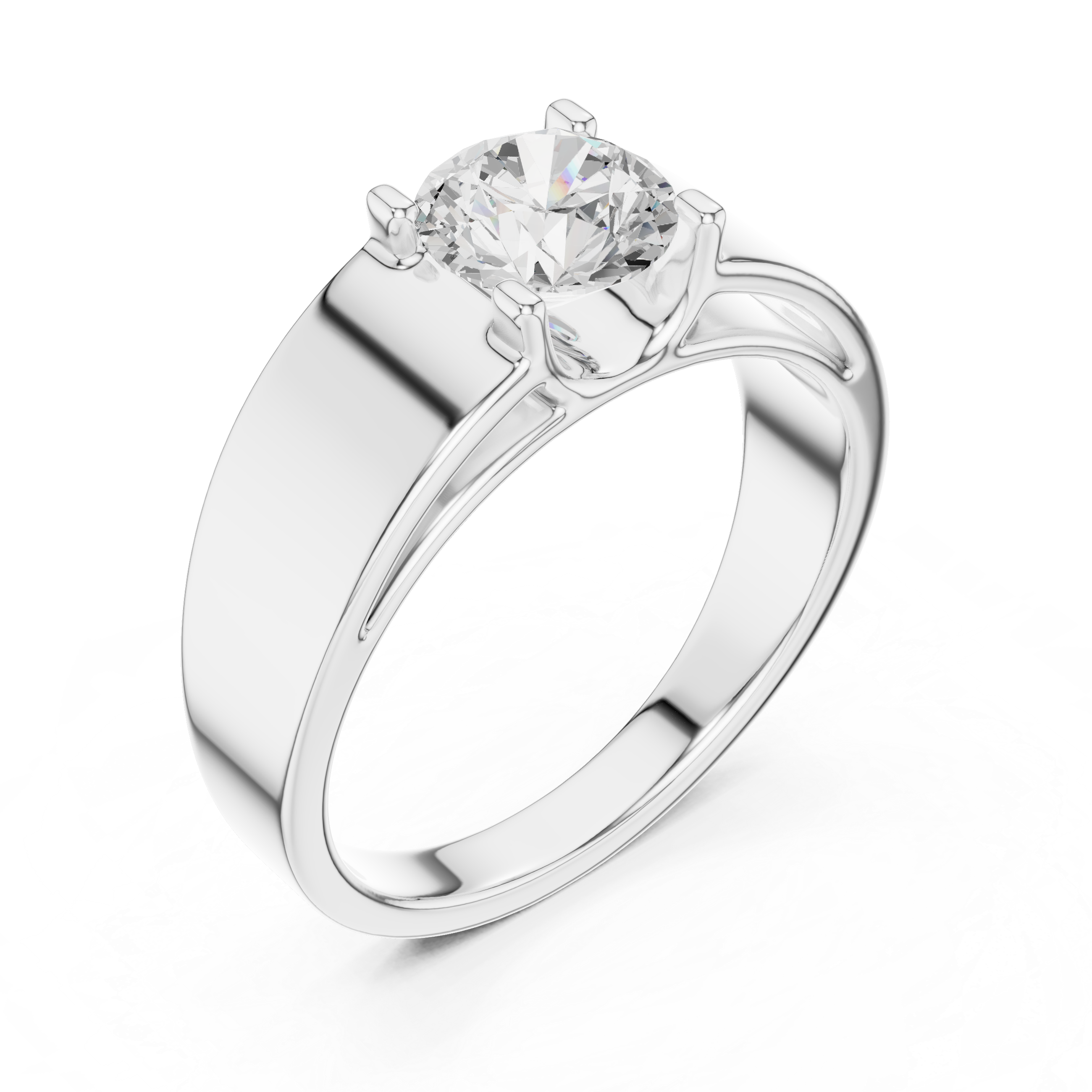 Modern Bold Solitaire Ring