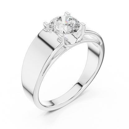 Modern Bold Solitaire Ring
