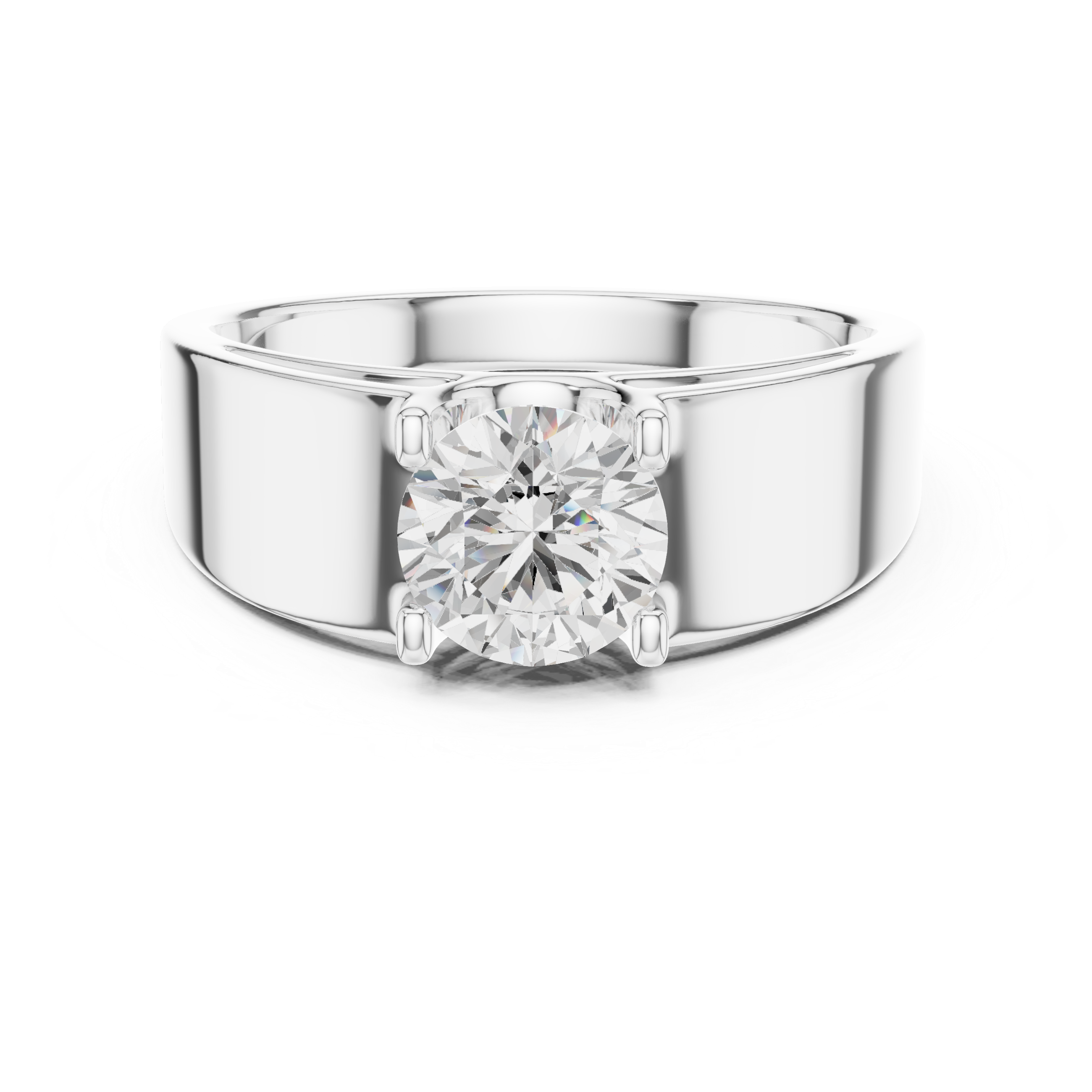 Modern Bold Solitaire Ring