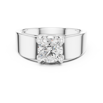 Modern Bold Solitaire Ring