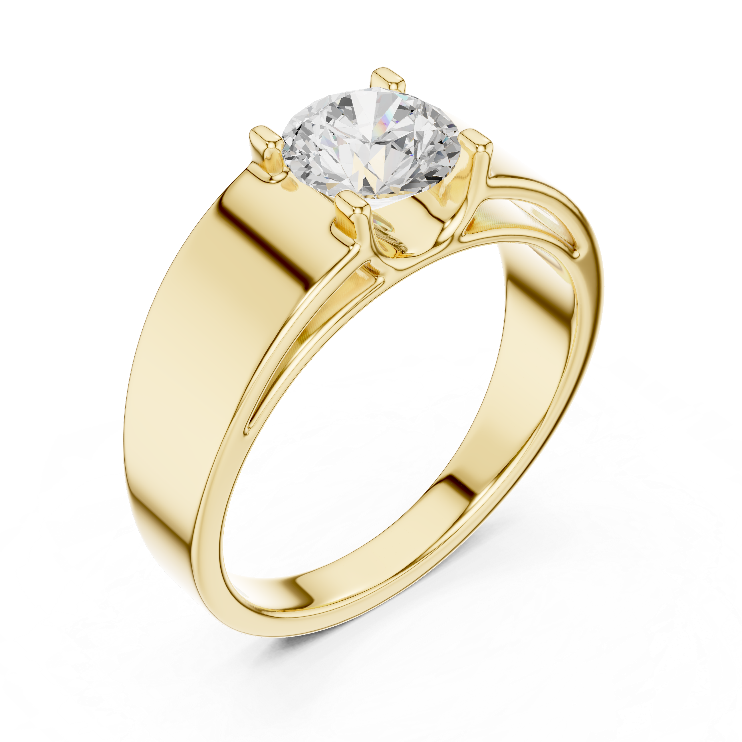 Modern Bold Solitaire Ring