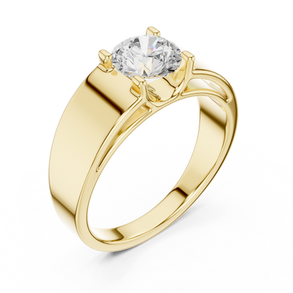 Modern Bold Solitaire Ring